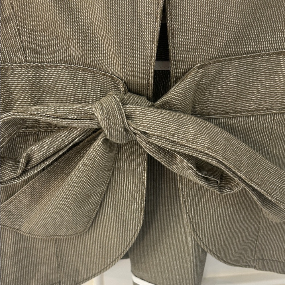 Tulle Olive Tie-Front Blazer - Picture 3 of 6